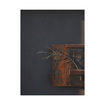 Ma Rust Patina Canvas Art - Dark Japandi Dark Texture