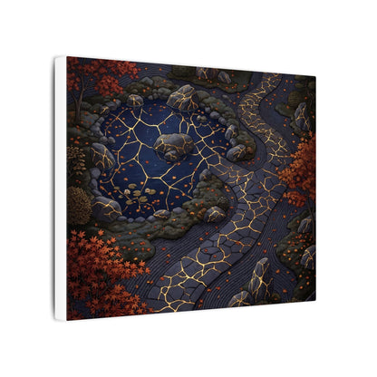 Moonlit Garden Gold Vein Canvas Art | Resilient Kintsugi Art