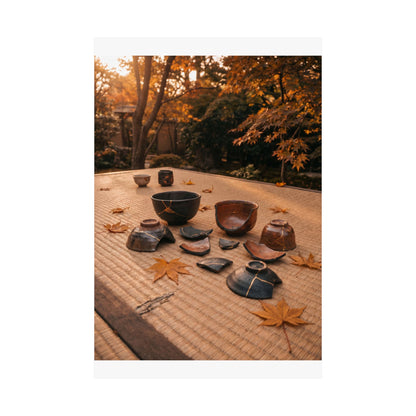 Kintsugi Tea Ceremony in Golden Hour | Broken Beauty Wall Art Print