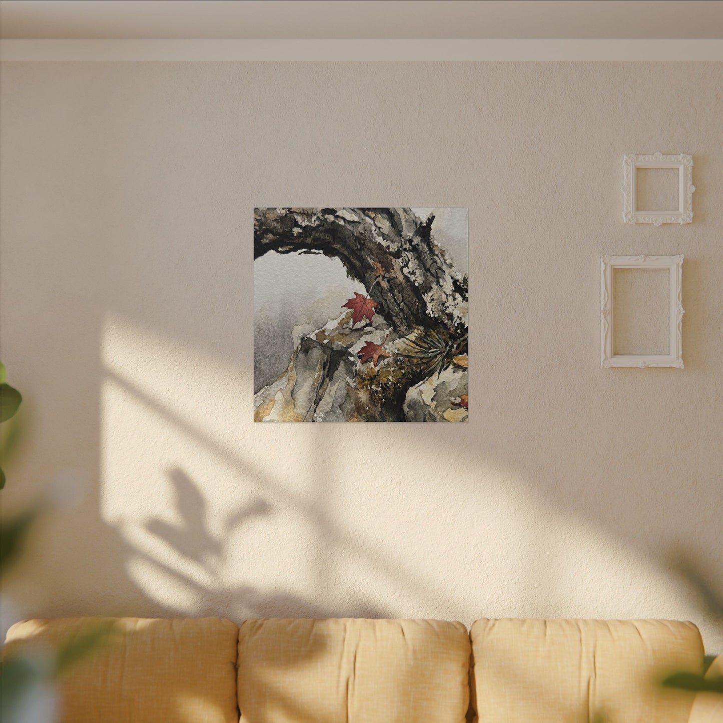 Pine Tree Autumn Canvas Art | Japandi Earthy Design
