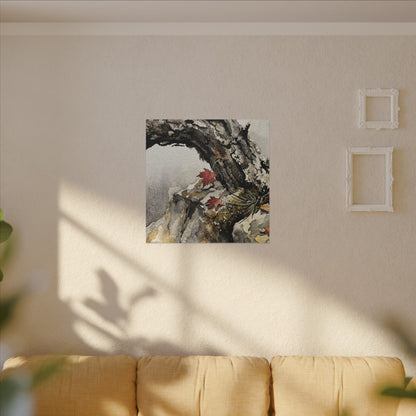 Pine Tree Autumn Canvas Art | Japandi Earthy Design