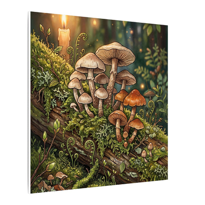 Spring Wild Mushrooms Herbarium Canvas Art | Rustic Decor