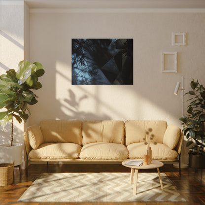 Shadow Play Winter Canvas Art | Dark Japandi Luxurious Design