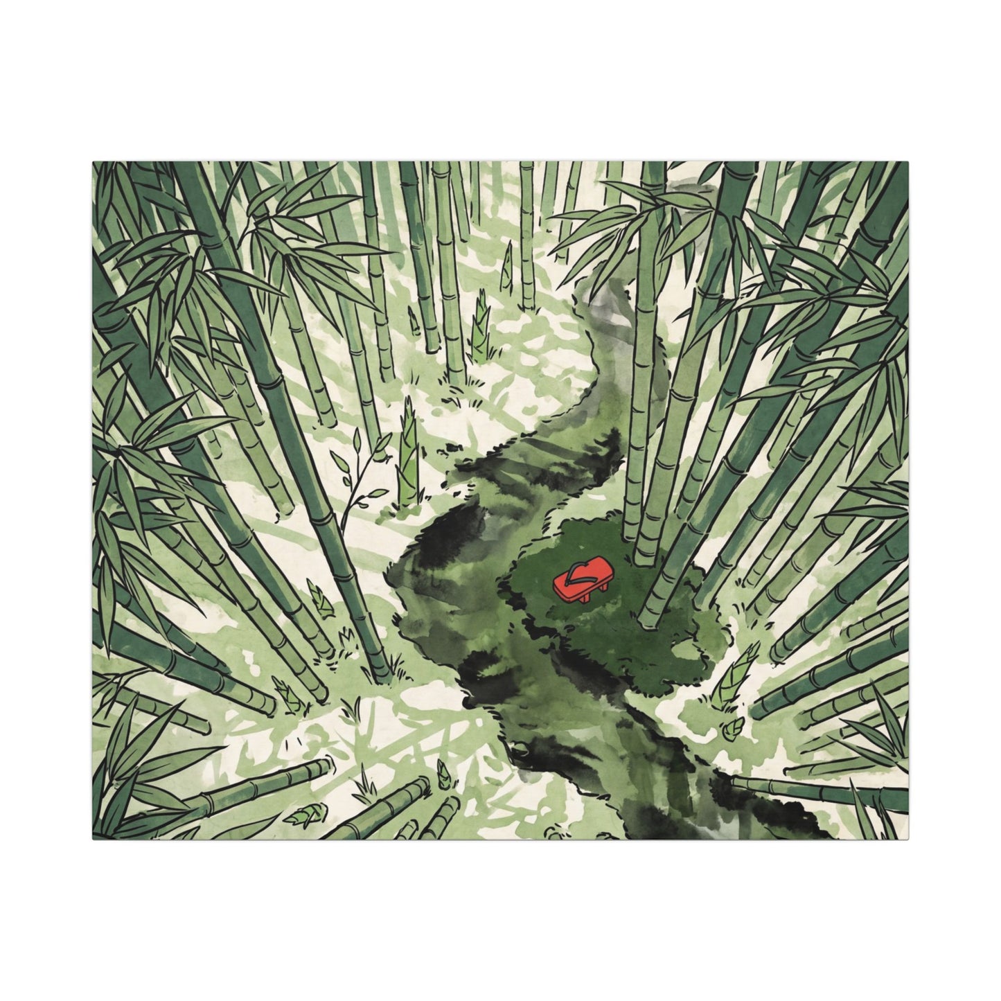 Peaceful Bamboo Grove Canvas Art - Ukiyo E Inspired Zen