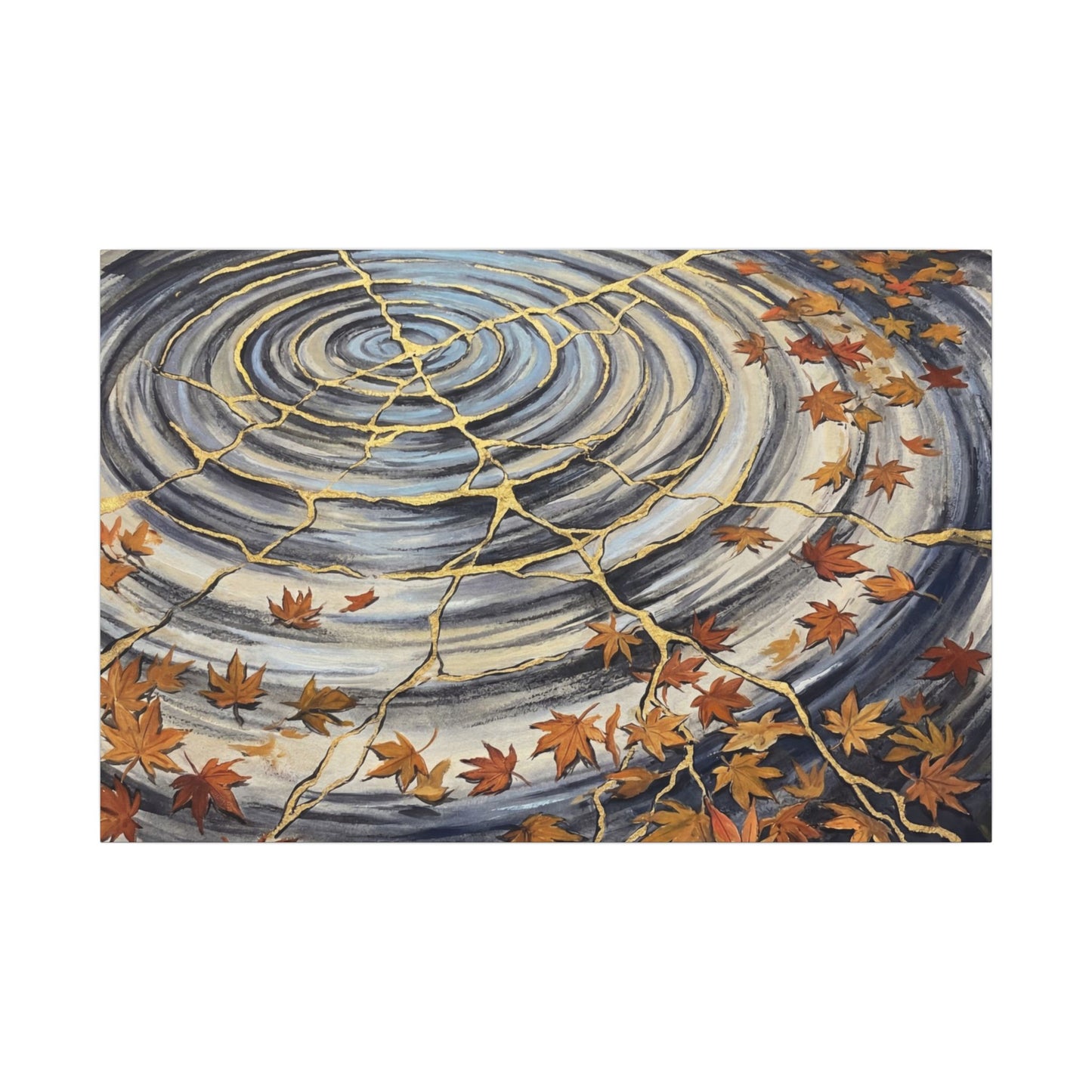 Moonlight Water Ripple Canvas Art - Kintsugi Fukinsei Art Print
