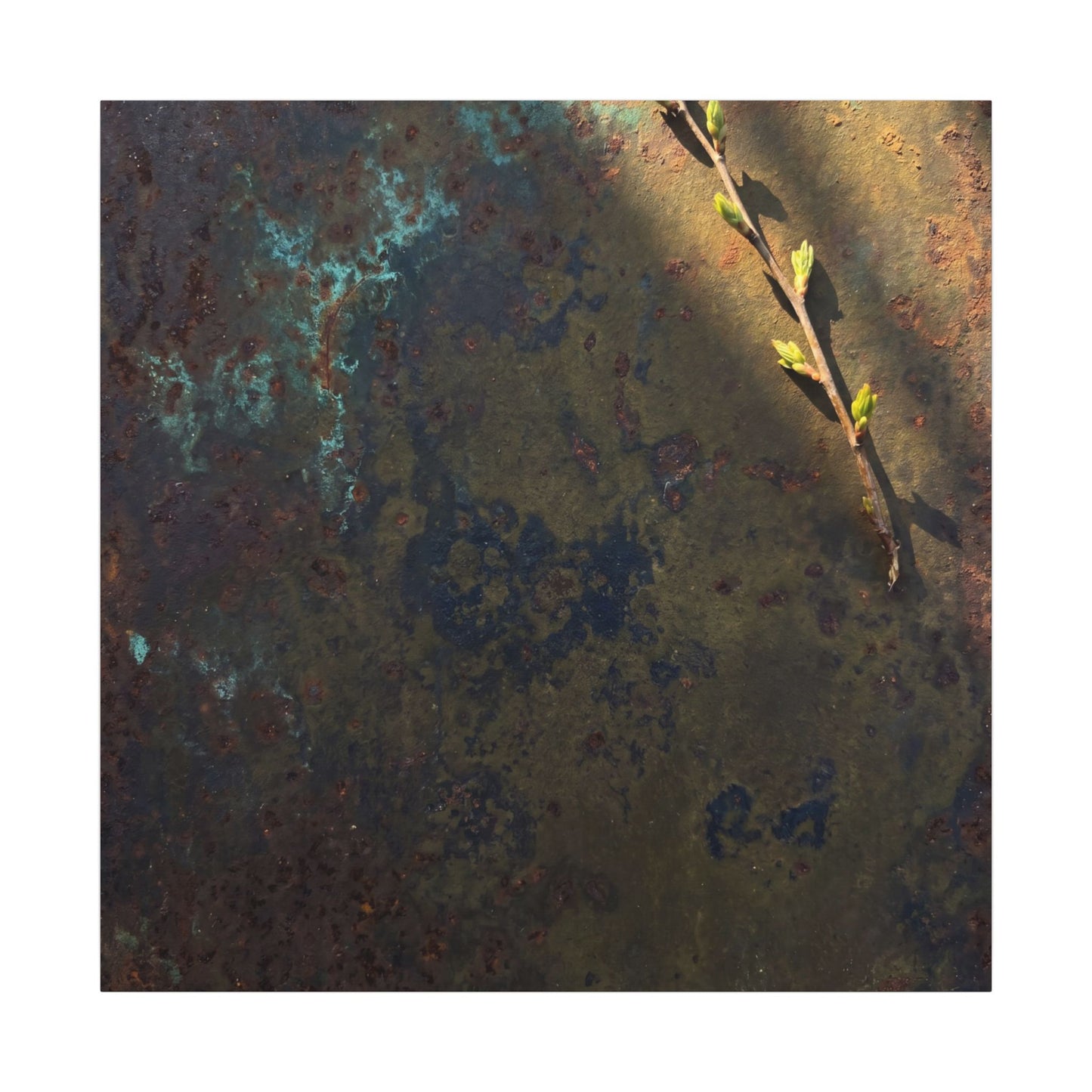 Golden Hour Rust Patina Canvas Art - Dark Japandi Ma