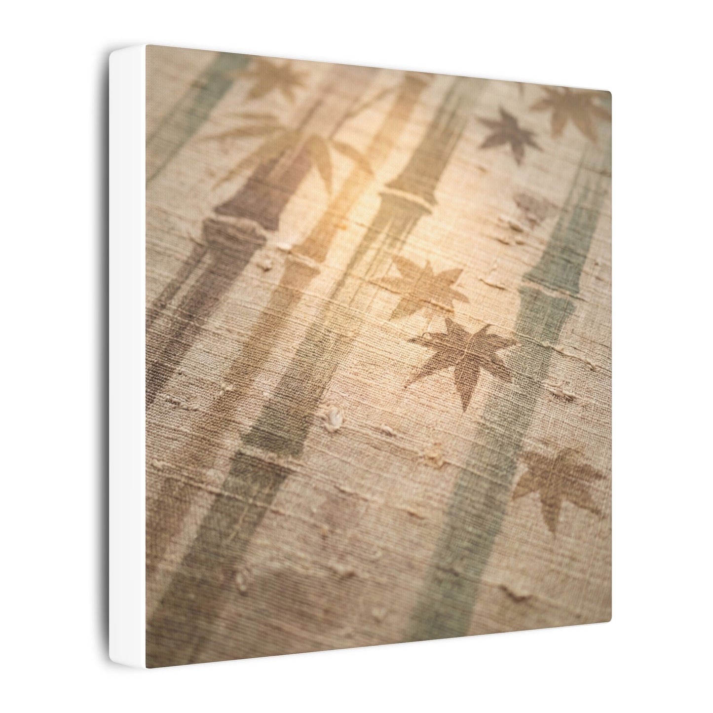 Autumn Bamboo Grove Japanese Pattern Canvas Art | Neutral Decor