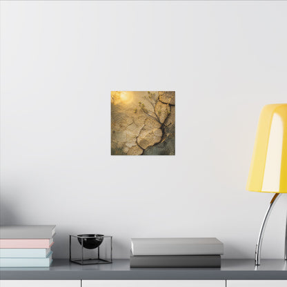 Cracked Earth Spring Canvas Art | Japandi Warm Design