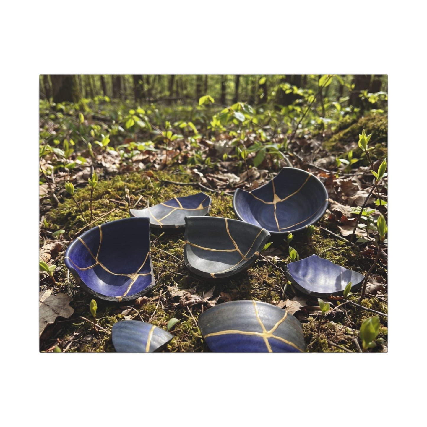 Philosophical Broken Pottery Canvas Art - Broken Beauty Kintsugi