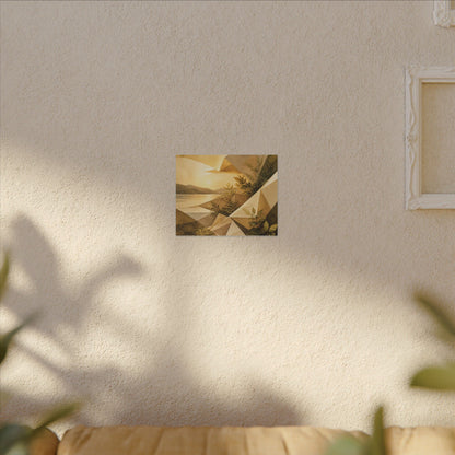 Golden Hour Paper Fold Canvas Art - Japandi Ma