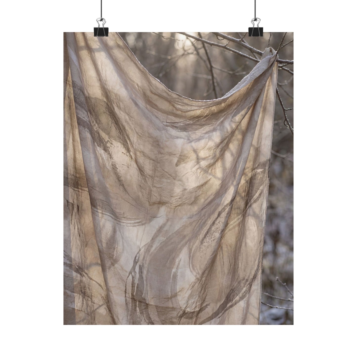 Dappled Silk Drape Wall Art Print - Japandi Ma Art Print