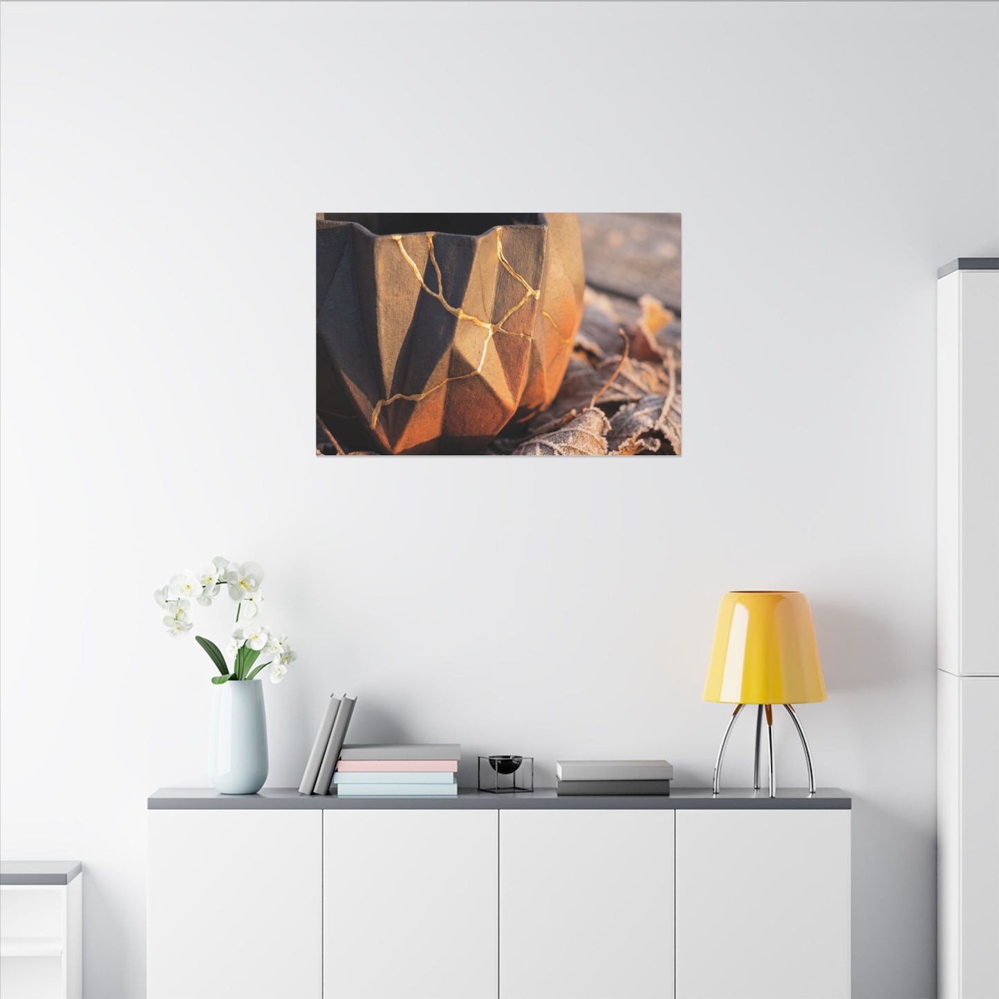 Paper Fold Gold Repair Canvas Art | Philosophical Kintsugi Art