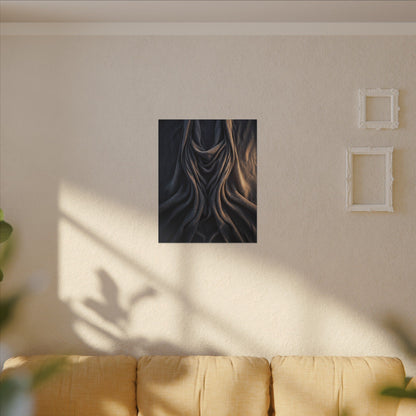 Moody Silk Drape Canvas Art - Shadow Zen Dark Japandi