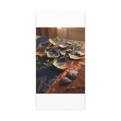 Spring Broken Pottery Gold Vein Canvas Art | Philosophical Decor