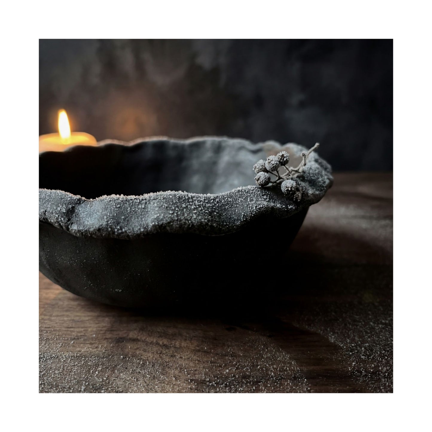 Luxurious Ceramic Bowl Wall Art Print - Shadow Zen Dark Japandi