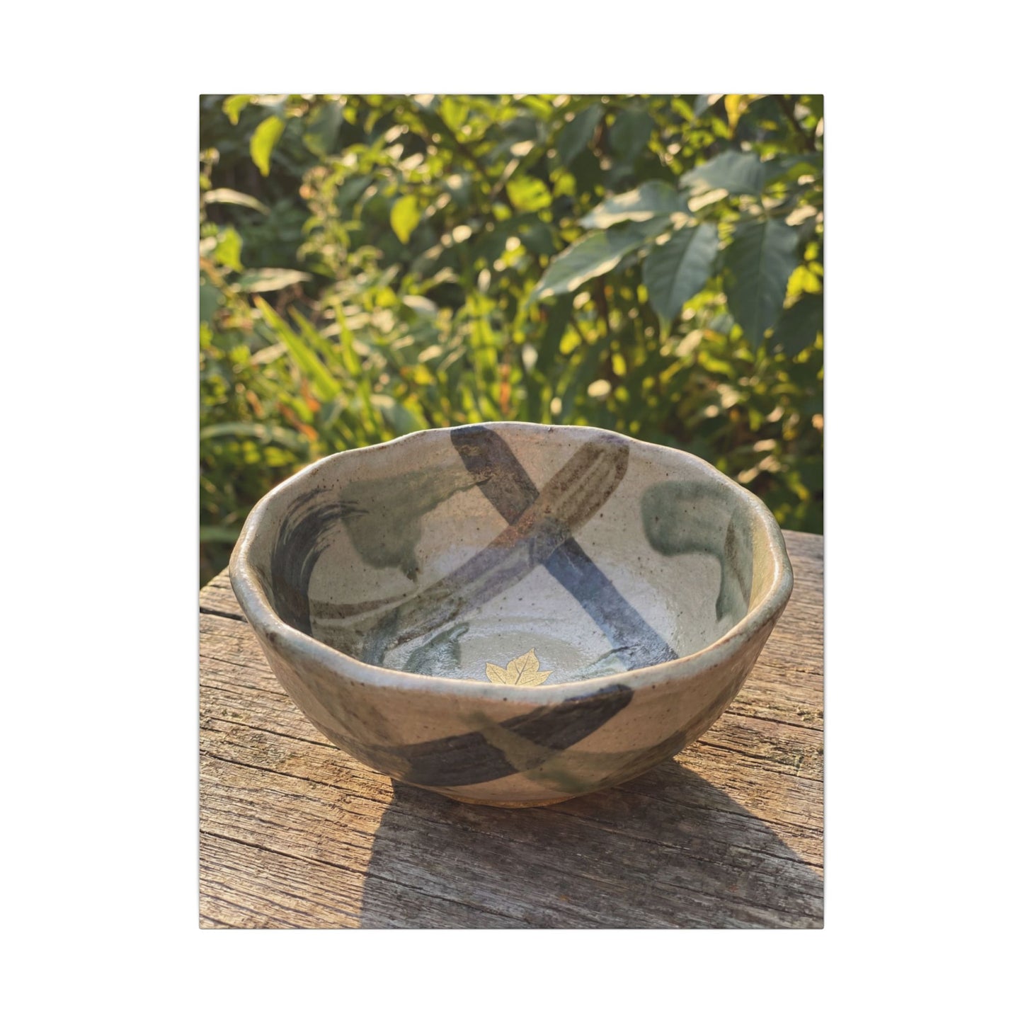 Earthy Ceramic Bowl Canvas Art - Japanese Pattern Japandi