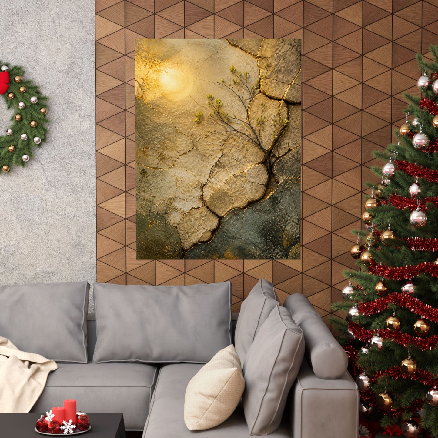 Cracked Earth Texture Wall Art Print | Earthy Japandi Art