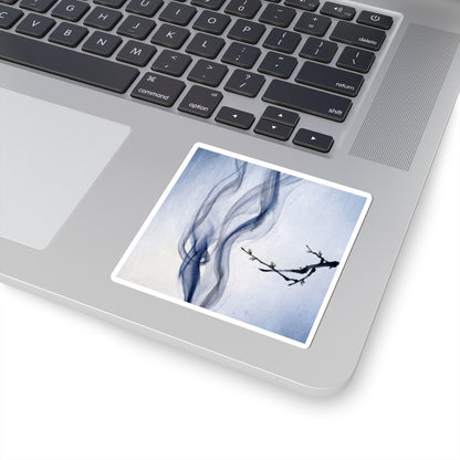 Peaceful Incense Smoke Sticker - Sumi E Zen Art Print