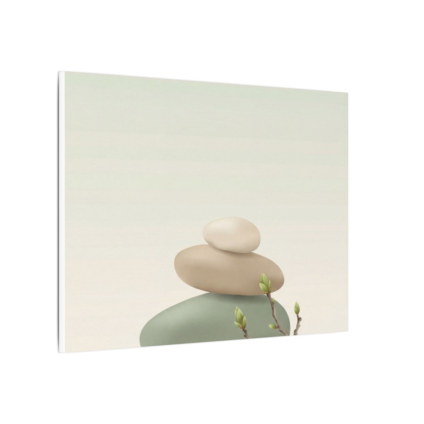 Dawn River Stones Canvas Art - Japandi Fukinsei