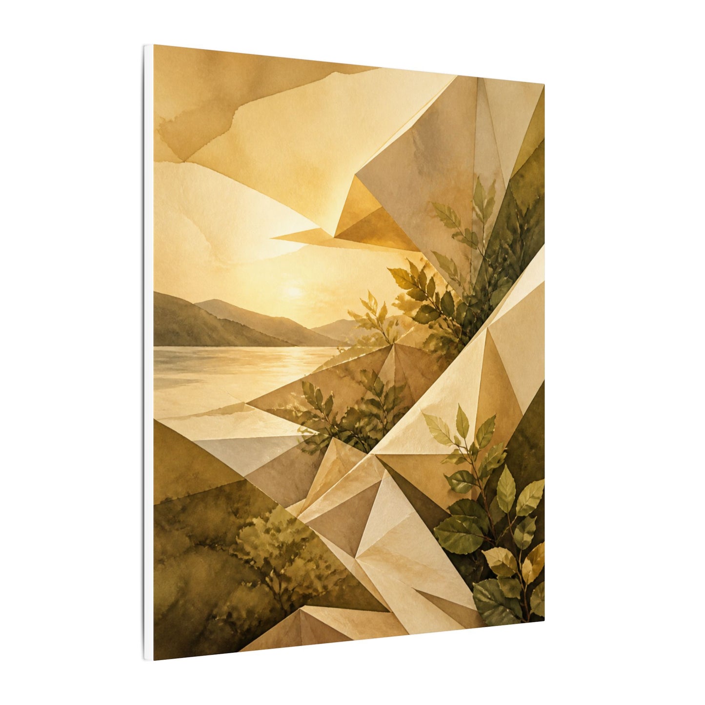 Golden Hour Paper Fold Canvas Art - Japandi Ma