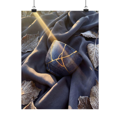 Resilient Silk Drape Wall Art Print - Gold Repair Kintsugi Art Print