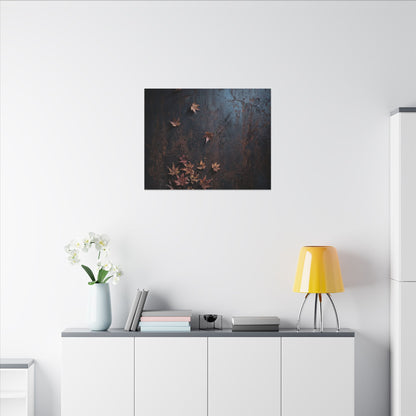 Moonlight Rust Patina Canvas Art - Dark Japandi Mono No Aware