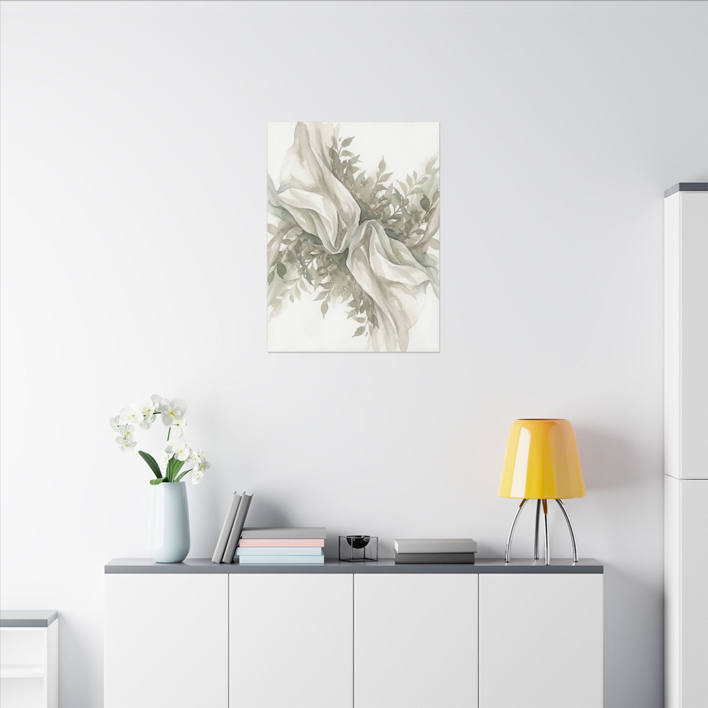 Summer Silk Drape Watercolor Canvas Art | Cozy Decor