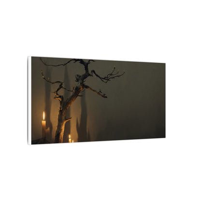 Ma Pine Tree Canvas Art - Dark Japandi Shadow Zen