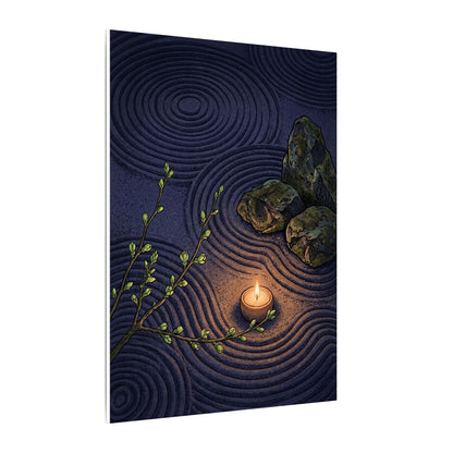 Mono No Aware Rock Garden Canvas Art - Zen Ukiyo E Inspired