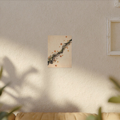 Ink Brushstroke Autumn Canvas Art | Zen Calm Design