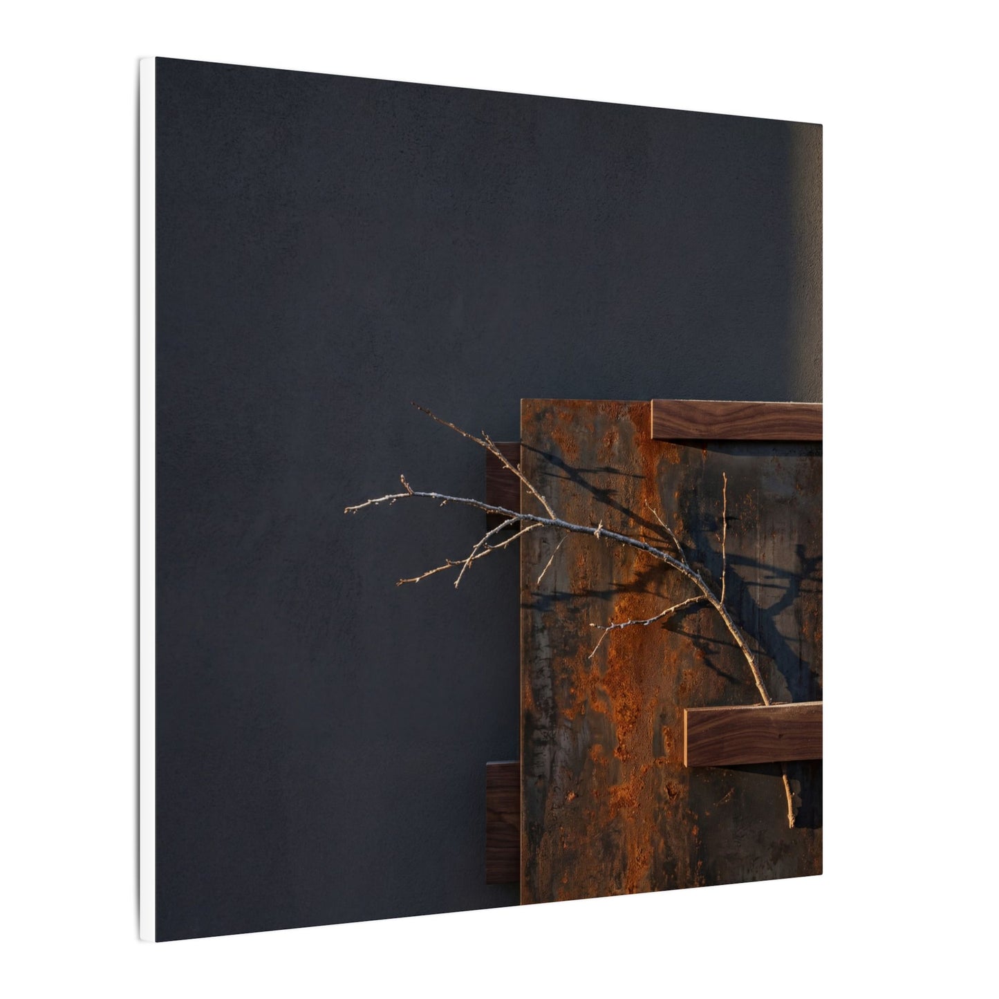 Ma Rust Patina Canvas Art - Dark Japandi Dark Texture
