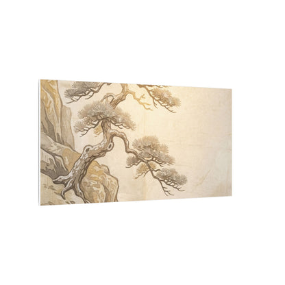 Winter Pine Tree Japanese Pattern Canvas Art | Elegant Decor