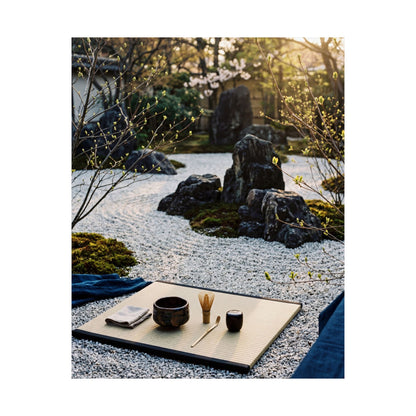 Tea Ceremony Wall Art Print | Spring Zen Karesansui Art