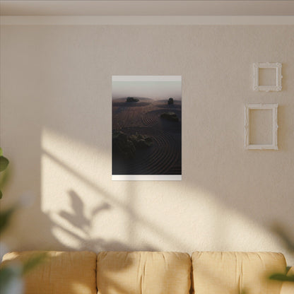 Spring Rock Garden Shadow Zen Canvas Art | Luxurious Decor