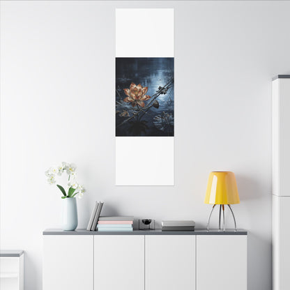 Winter Lotus Flower Broken Beauty Canvas Art | Healing Decor