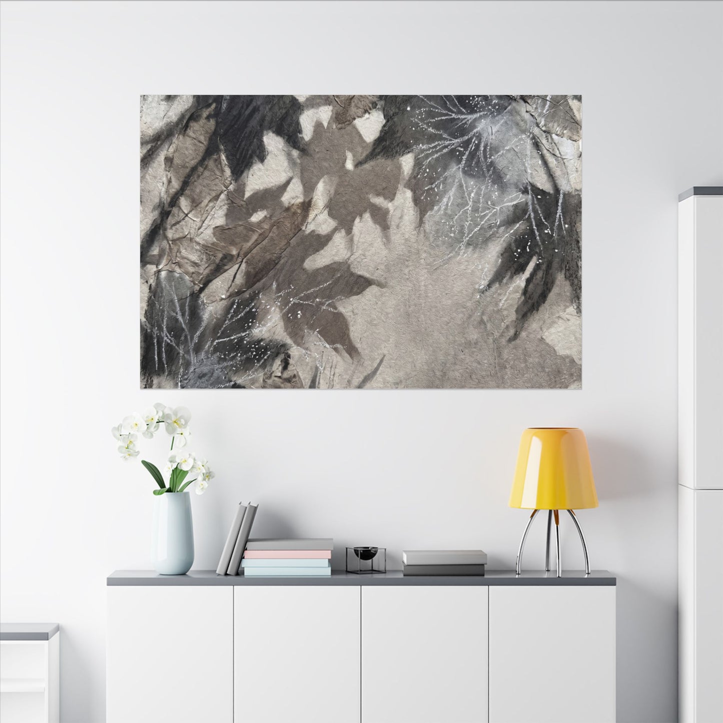 Shadow Play Texture Canvas Art | Cozy Japandi Art