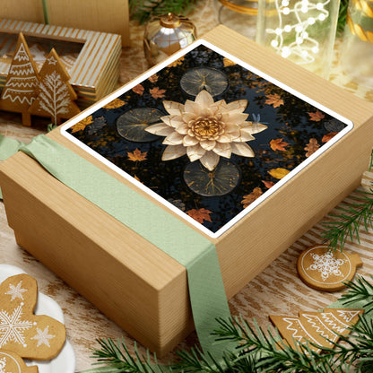 Beautiful Lotus Flower Sticker - Gold Repair Kintsugi Art Print