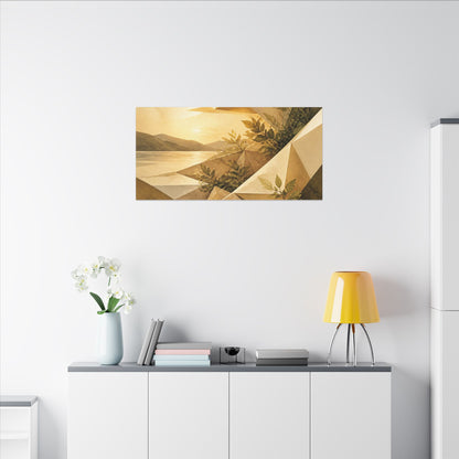 Golden Hour Paper Fold Canvas Art - Japandi Ma