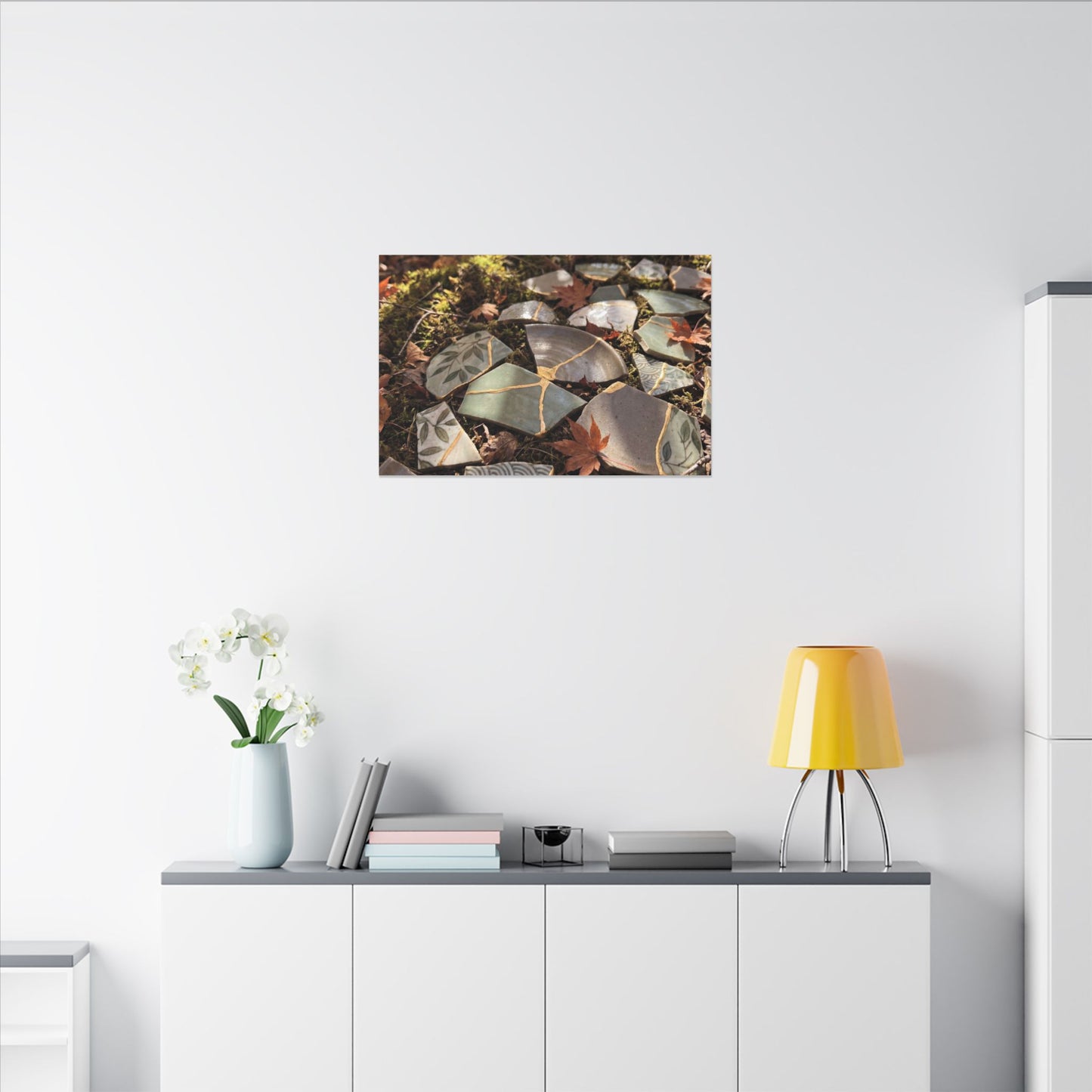 Broken Pottery Japanese Pattern Canvas Art | Elegant Japandi Art