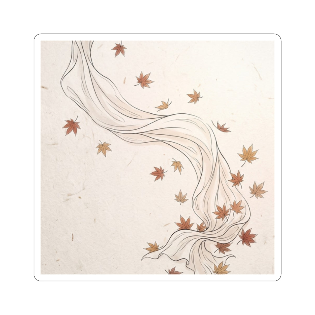 Seijaku Silk Drape Sticker - Japandi Minimal Line