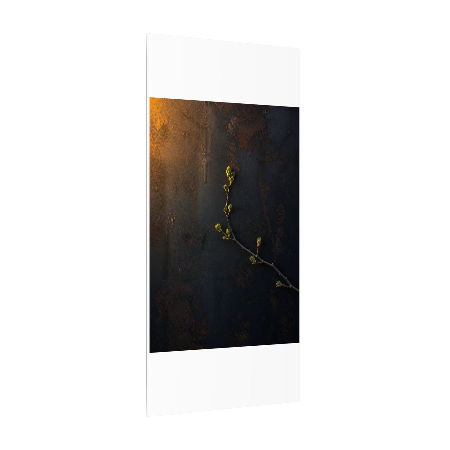 Dark Japandi Rust Patina in Golden Hour | Moody Minimal Canvas Art