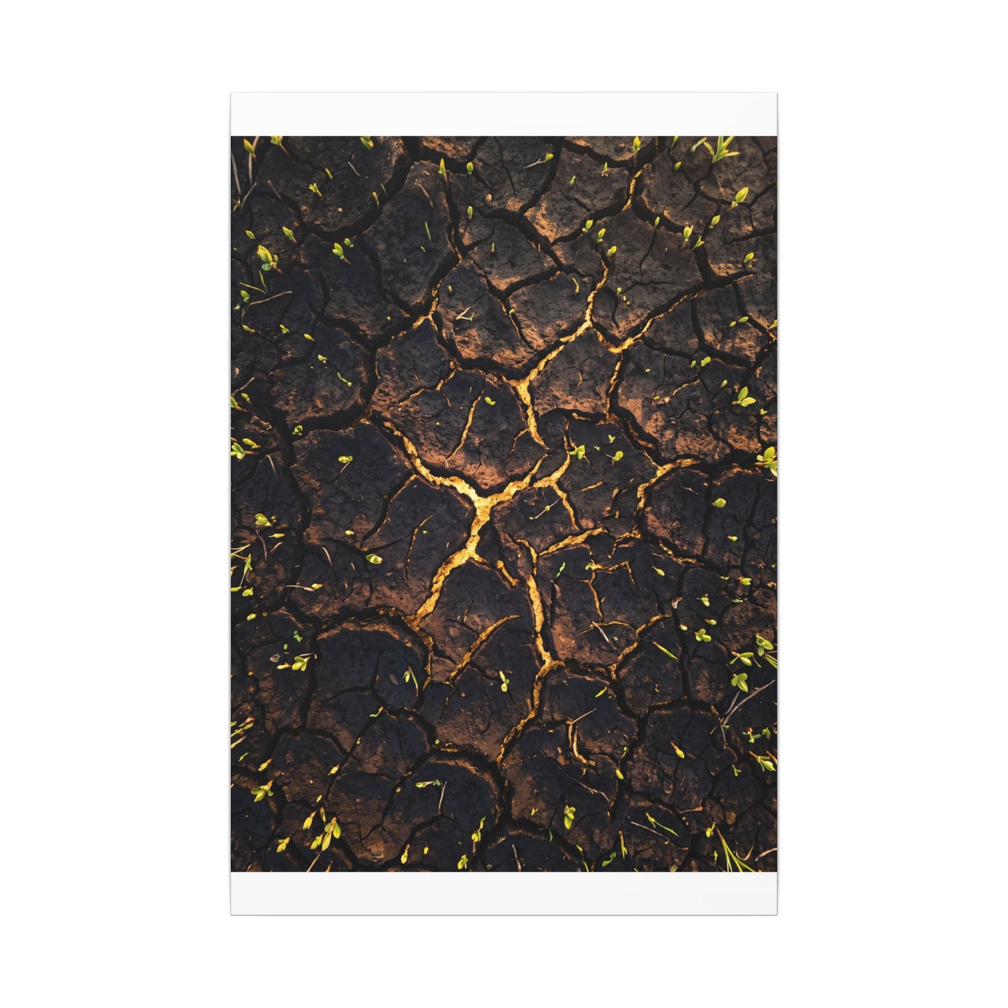 Cracked Earth Moody Minimal Canvas Art | Sophisticated Dark Japandi Art