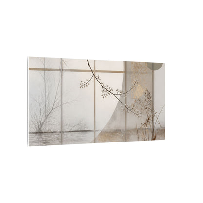 Winter Shoji Screen Japanese Pattern Canvas Art | Elegant Decor