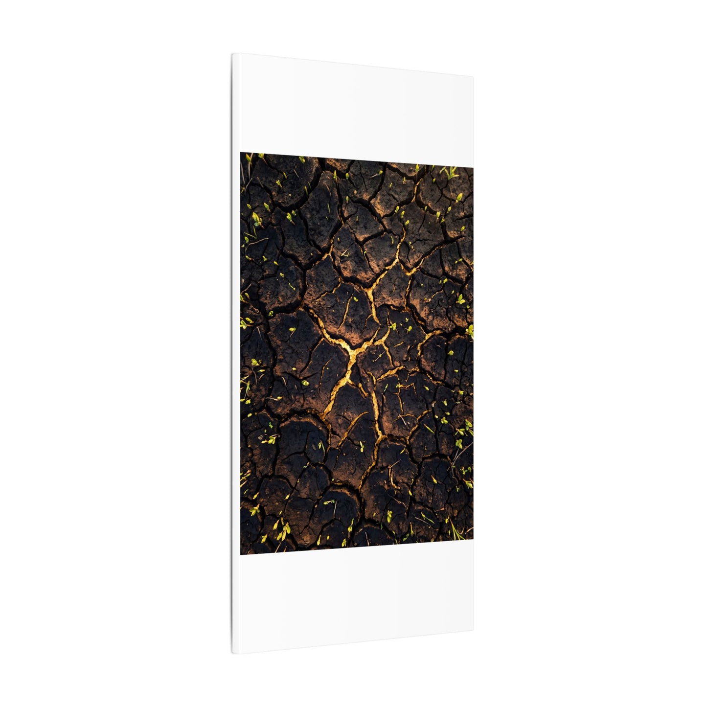 Cracked Earth Moody Minimal Canvas Art | Sophisticated Dark Japandi Art