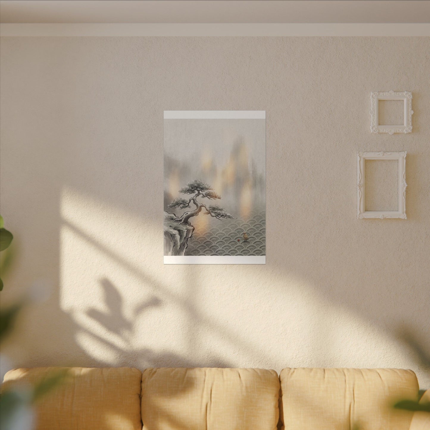 Pine Tree Canvas Art | Winter Japandi Japanese Pattern Art