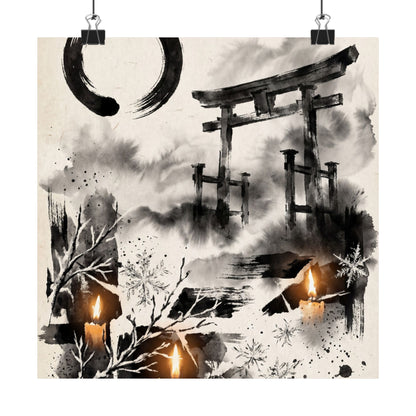 Zen Torii Gate in Candlelight | Enso Wall Art Print Art Print
