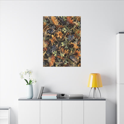 Spring Dried Flowers Japanese Pattern Canvas Art | Warm Decor