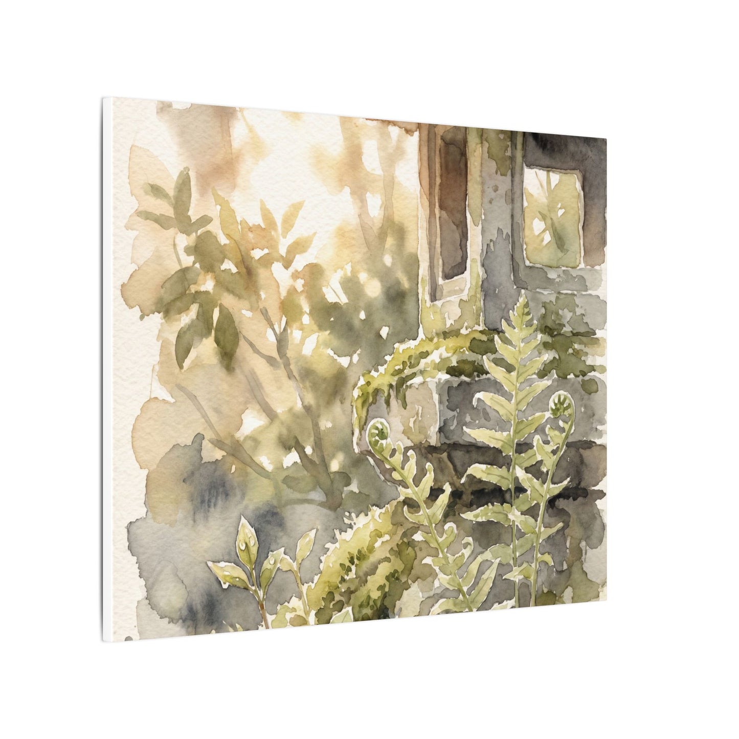 Earthy Stone Lantern Canvas Art - Watercolor Japandi