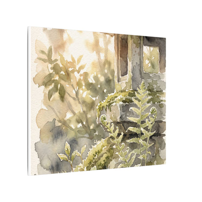 Earthy Stone Lantern Canvas Art - Watercolor Japandi