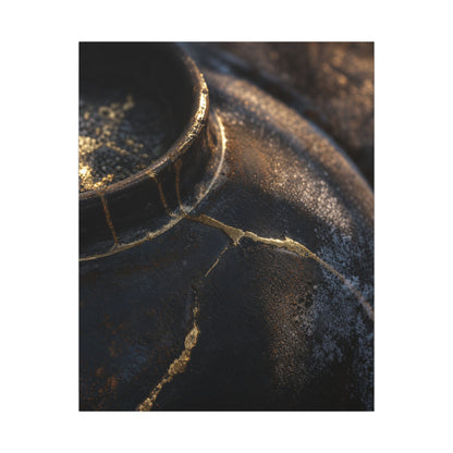 Kintsugi Rust Patina in Golden Hour | Broken Beauty Canvas Art